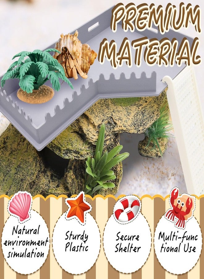 Niuohoy Hermit Crab L-Shaped Platform with Ladder Hermit Crab Climbing Toys, Habitat Tank Accessories, Reptile & Hamster Activity Platform - Image 3